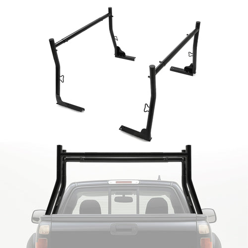 KOJEM Adjustable Truck Rack 800LBS Capacity Pick Up Truck Double Ladder Racks Lumber Kayak Rack