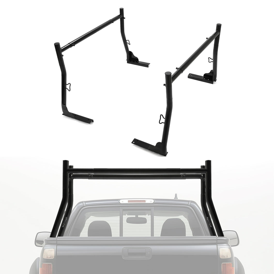 KOJEM Adjustable Truck Rack 800LBS Capacity Pick Up Truck Double Ladder Racks Lumber Kayak Rack