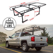 Load image into Gallery viewer, Kojem 60 Inch Universal Kayak Lumber Rack - Supports up to 1000 lbs - Adjustable Truck Bed Rack for Contractors, Ladders, Pickup Side Bars, Long Cabs, and Over-Cab Use