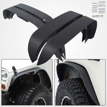 Load image into Gallery viewer, 2007-2018 Jeep Wrangler JK 4PCS Textured Steel Flat Fender Flares effect picture