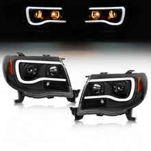 Load image into Gallery viewer, For 2005-2011 Toyota Tacoma LED Tube Black Projector Headlights Right &amp; Left DOT