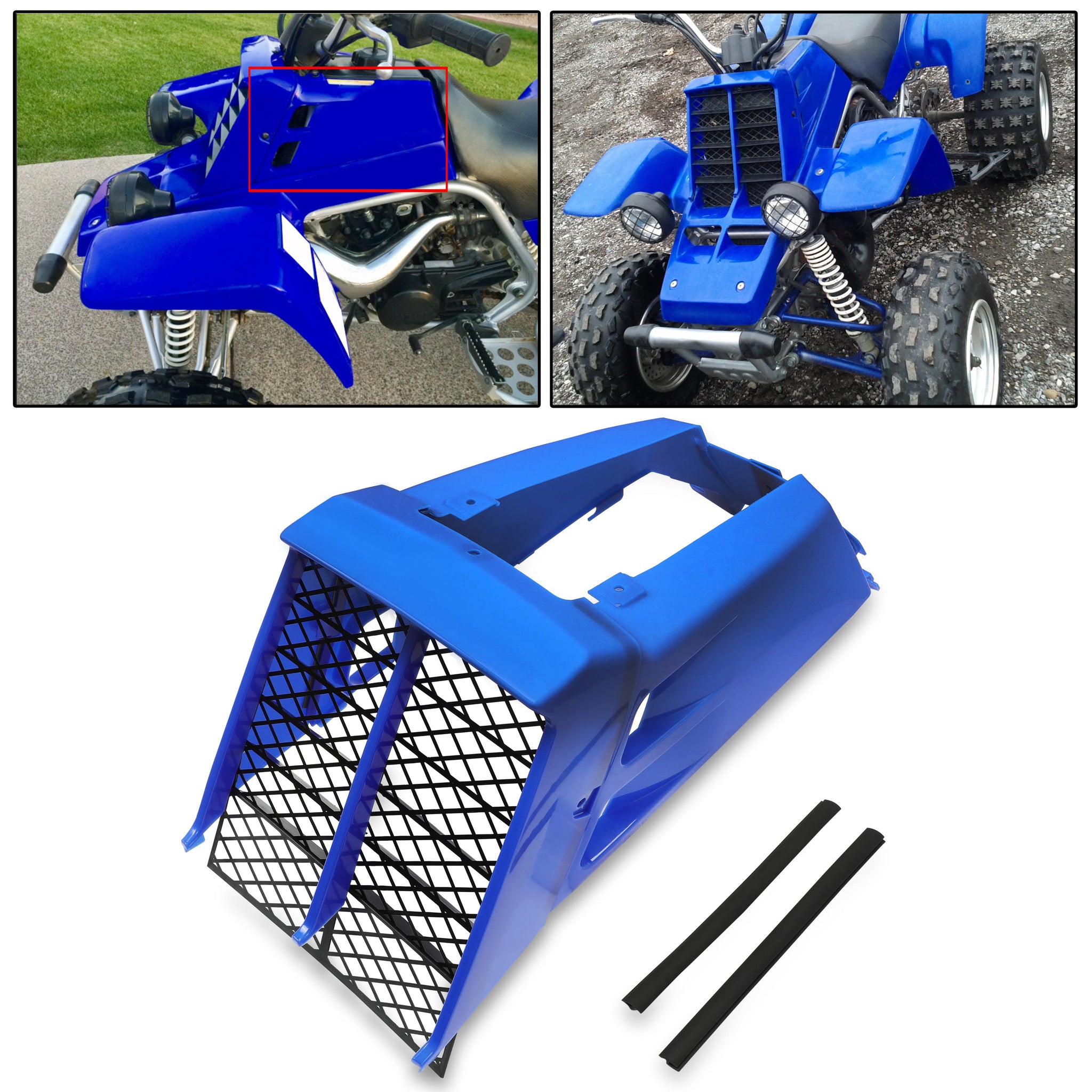 OEM Yamaha Banshee YFZ350 Radiator Cover Grill – Front Panel, Blue (1987-2006)