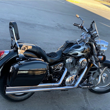 Load image into Gallery viewer, Vivid Black Large Hard Saddle Bag Trunk W/brackets For Motorcycle Compatible With Harley-Davidson Dyna Honda Suzuki Kawasaki Yamaha Cruiser