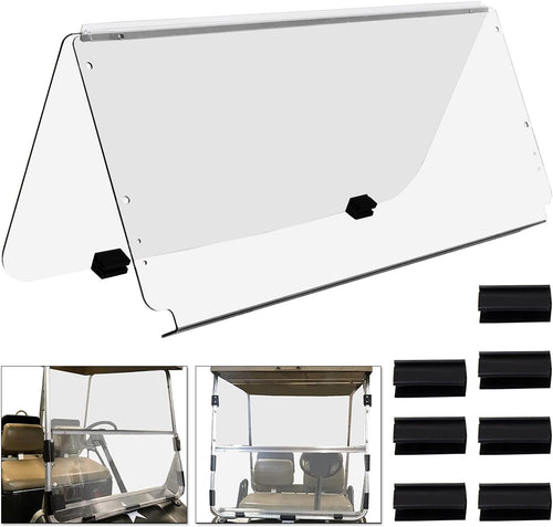Kojem Clear Windshield Compatible with 1982-2000.5 Club Car DS Golf Cart Folding Fold Down Approximate Dimensions 39.25