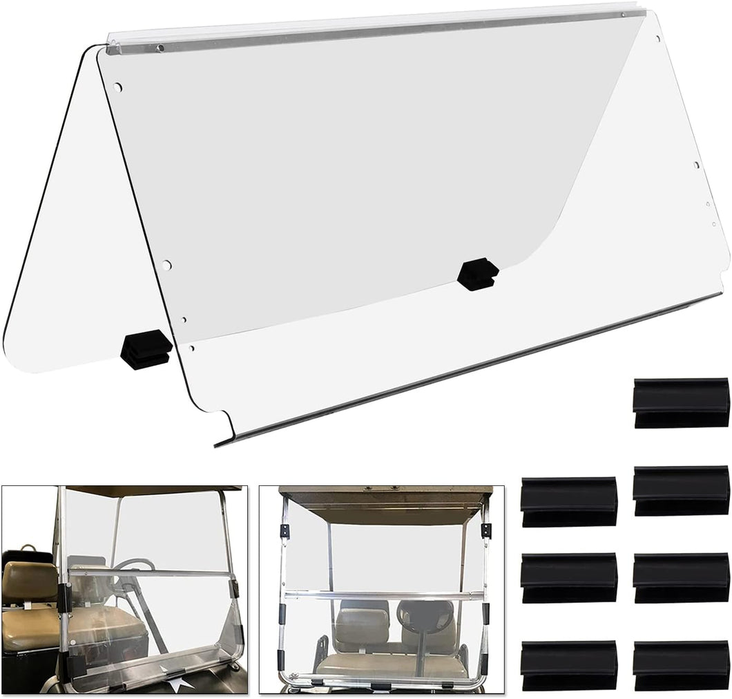 Kojem Clear Windshield Compatible with 1982-2000.5 Club Car DS Golf Cart Folding Fold Down Approximate Dimensions 39.25