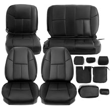 Load image into Gallery viewer, Front+Rear Black For 07-13 Chevrolet Silverado Seat Covers Extended Cab