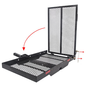 Kojem Car Hitch Cargo Carrier Scooter and Wheelchair Carrier with Folding Ramp Steel 500 lbs Weight Capacity