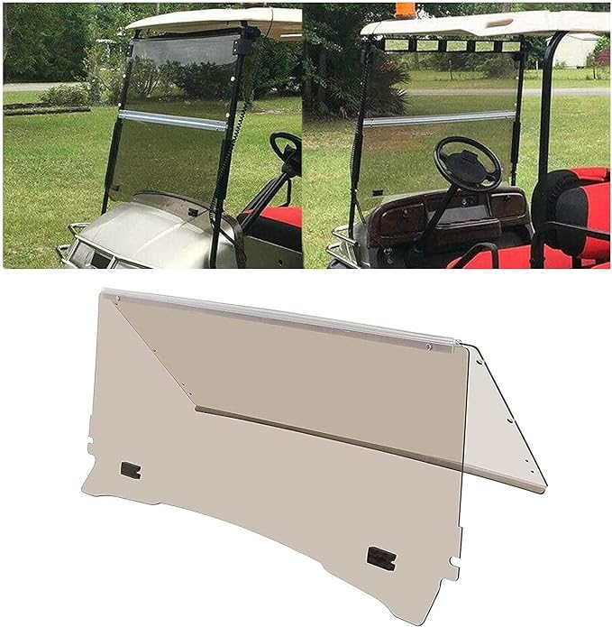 Kojem Tinted Windshield Compatible with 1994-2013 EZGO TXT & Medalist Models Gas or Electric Golf Cart Folding Down Windshield