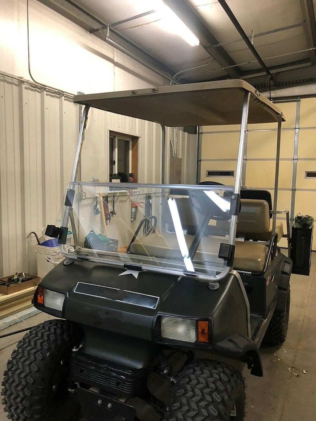 KOJEM Clear Windshield Compatible with 1982-2000.5 Club Car DS Golf Cart Folding Fold Down Approximate Dimensions 39.25