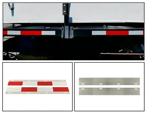 Kojem Mud Straight Flap Conspicuity Reflector Plate Strip Reflective Safety 24 x 3  for Semi Truck Trailer 2 Pcs Red ＆ Silver