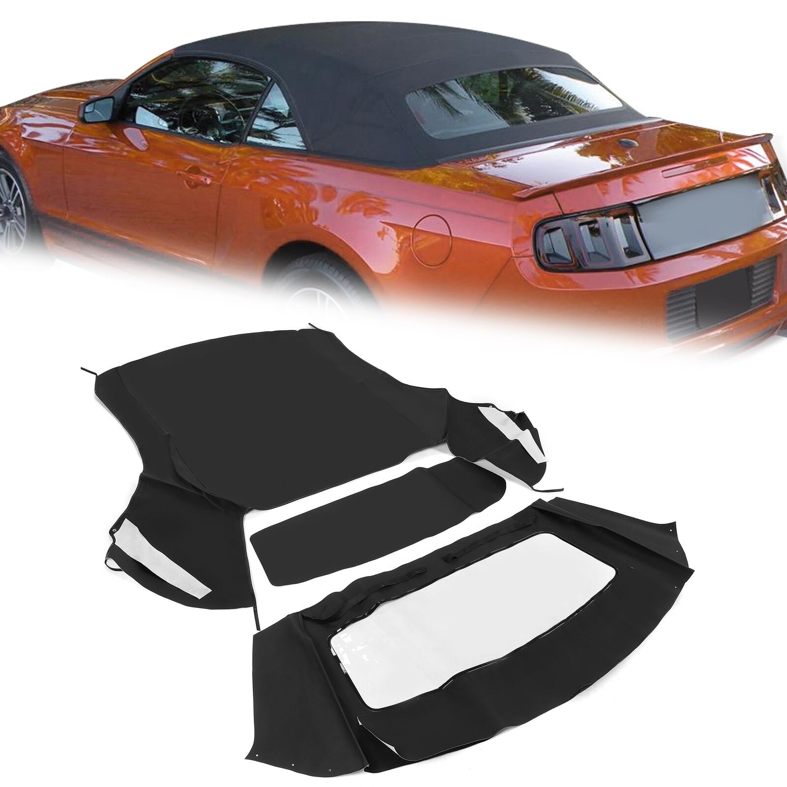 KOJEM Soft top W/window Black Sailcloth for Ford Mustang