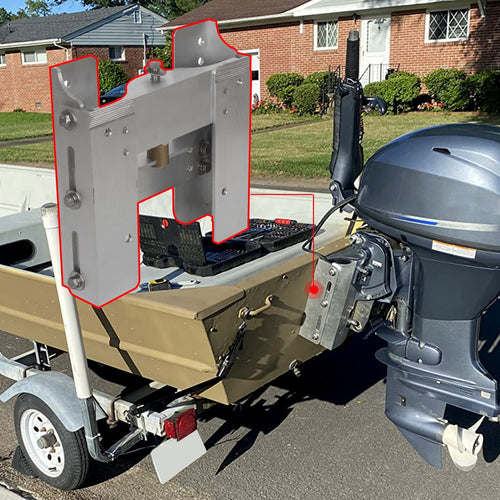 Kojem 4'' Back Jack Plate for Boat Motor Adjustable Outboard Manual Power Lift Transom Saver Aluminum Factory Style