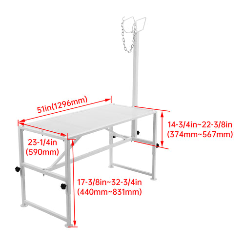 Kojem Livestock Grooming Table Adjustable Goat Trimming Table for Sheep Goats Livestock Trimming Stand Metal
