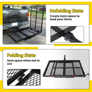 Kojem Car Hitch Cargo Carrier Scooter and Wheelchair Carrier with Folding Ramp Steel 500 lbs Weight Capacity