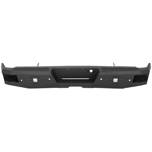 YIKATOO® Heavy-Duty Rear Bumper Black For Chevy Silverado and GMC Sierra 1500 2007-2018 -junior