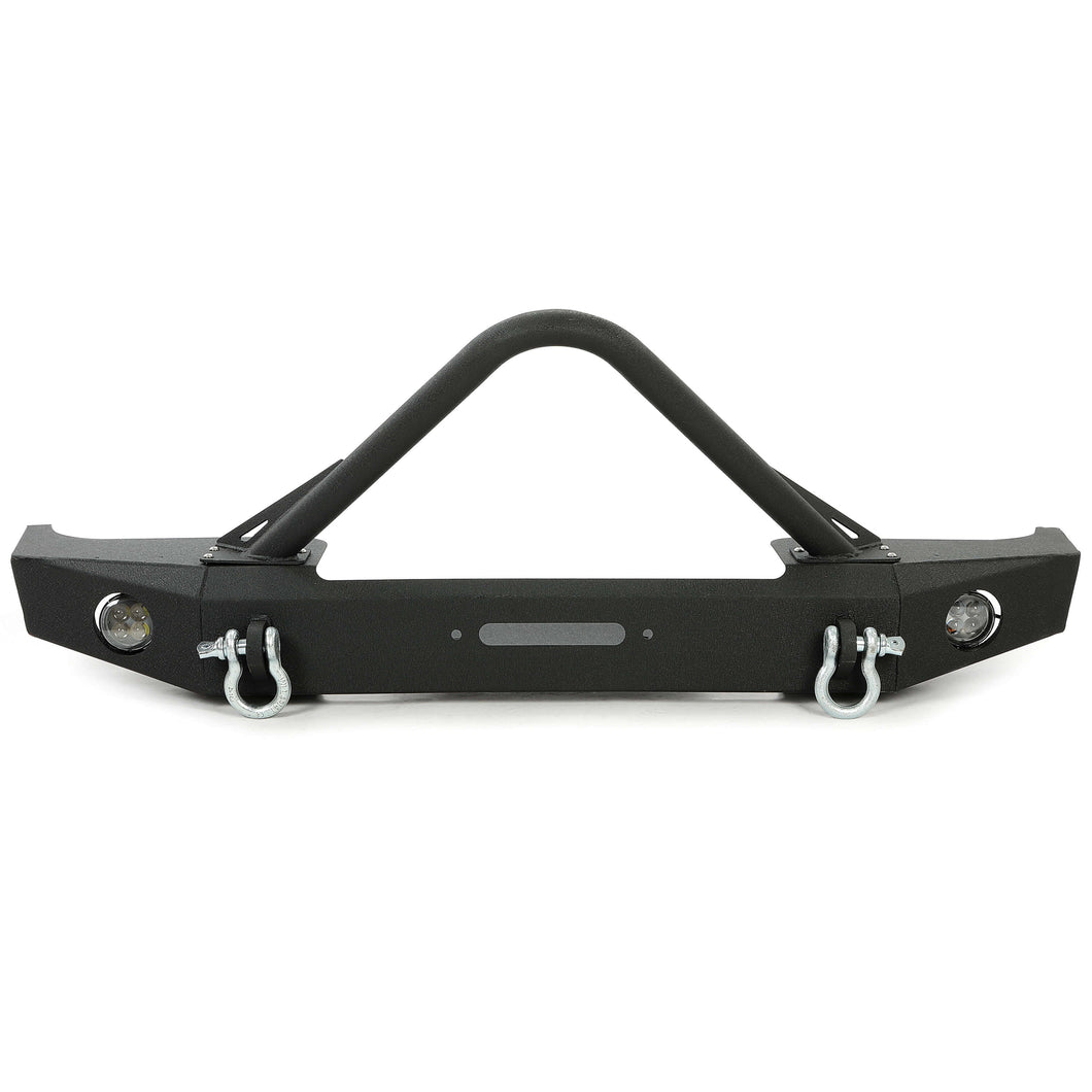 YIKATOO® Front Stinger Bumper Fit 1984-2001 Jeep Cherokee XJ Comanche MJ W/ Winch Plate &Lamp -junior