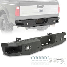 Load image into Gallery viewer, YIKATOO® Off-road Rear Bumper Compatible with 1999-2016 Ford Super Duty F250 F350 with 2 LED Lights Powder coated Steel -junior