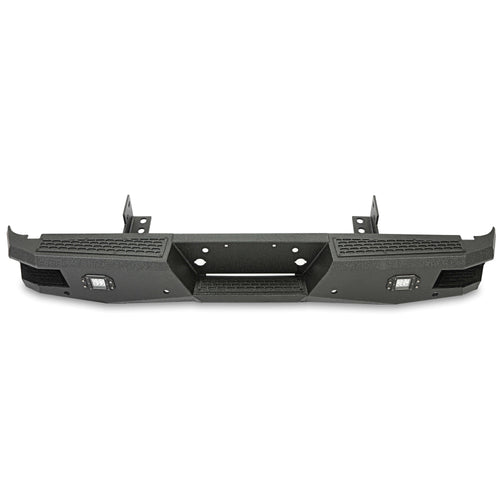 YIKATOO® Off-road Rear Bumper Compatible with 1999-2016 Ford Super Duty F250 F350 with 2 LED Lights Powder coated Steel -junior