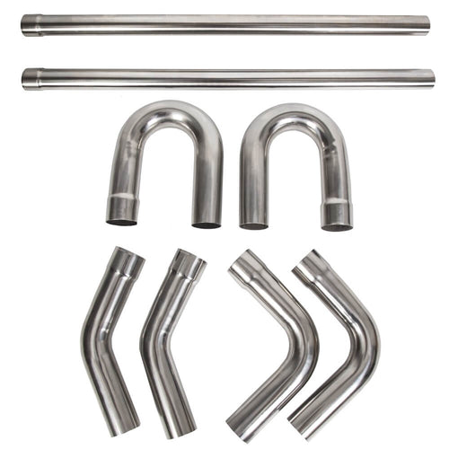 YIKATOO® 2.5 Inches Stainless Steel DIY Custom Mandrel Exhaust Pipe Straight & Bend Kit-junior