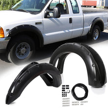 Load image into Gallery viewer, YIKATOO® Ford 1999-2007 F250 F350 Super Duty 4PC Pocket Rivet Style Fender Flares Black -junior
