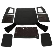 Load image into Gallery viewer, YIKATOO® Convertible Soft Top Roof Compatible with 1988-1995 Jeep Wrangler YJ with Factory Squared Style Upper Doors ONLY - w/Upper Door Skins and Back Window Black Canvas 2 door -junior