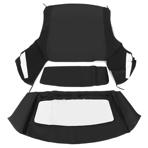 YIKATOO® Black Convertible Soft Top Sailcloth Roof with Plastic Window Compatible with 1994-2004 Ford Mustang -junior