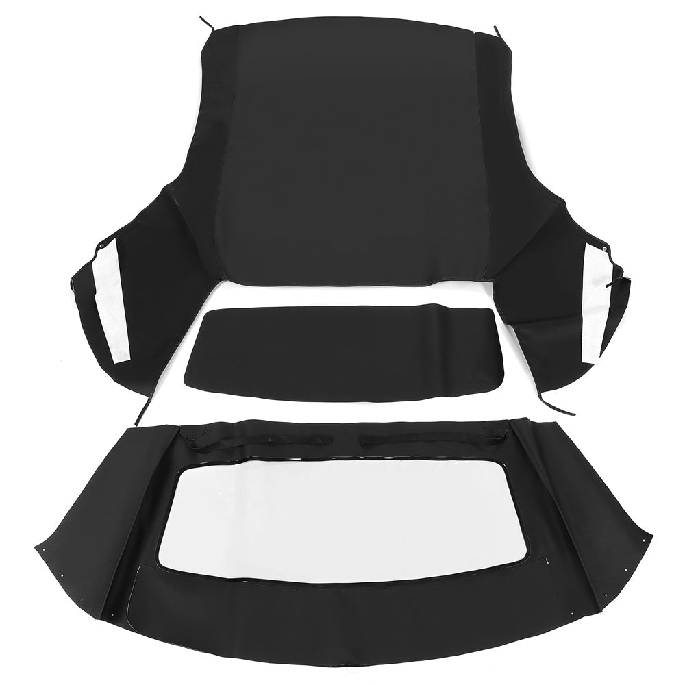 YIKATOO® Black Convertible Soft Top Sailcloth Roof with Plastic Window Compatible with 1994-2004 Ford Mustang -junior