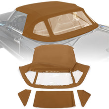 Load image into Gallery viewer, YIKATOO® Convertible Canvas Soft Top Roof W/Plastic Window Compatible with Mercedes-Benz (R107) 1972-1980 450SL, 1981-1985 380SL, 1986-1989 560SL 2Door (Brown &amp; Clear) -junior