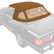 Load image into Gallery viewer, YIKATOO® Convertible Canvas Soft Top Roof W/Plastic Window Compatible with Mercedes-Benz (R107) 1972-1980 450SL, 1981-1985 380SL, 1986-1989 560SL 2Door (Brown &amp; Clear) -junior