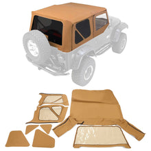 Load image into Gallery viewer, YIKATOO® Soft top Replacement, 1997-2006, Tinted Windows, Spice Leather For Jeep Wrangler TJ -junior