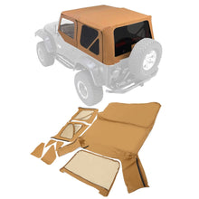 Load image into Gallery viewer, YIKATOO® Soft top Replacement, 1997-2006, Tinted Windows, Spice Leather For Jeep Wrangler TJ -junior