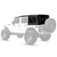 Load image into Gallery viewer, YIKATOO® Black Canvas Soft Top with Tinted Window Compatible with 2010-2018 JK Wrangler Unlimited JKU Rubicon Unlimited 4-door -junior