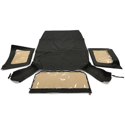 YIKATOO® Black Canvas Soft Top with Tinted Window Compatible with 2010-2018 JK Wrangler Unlimited JKU Rubicon Unlimited 4-door -junior