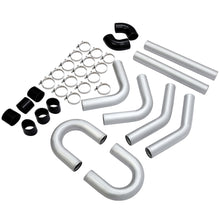 Load image into Gallery viewer, YIKATOO® Universal 3 Inches 76mm Turbo Polished Aluminum Silver Intercooler Pipe Kit Hose Clamp-junior