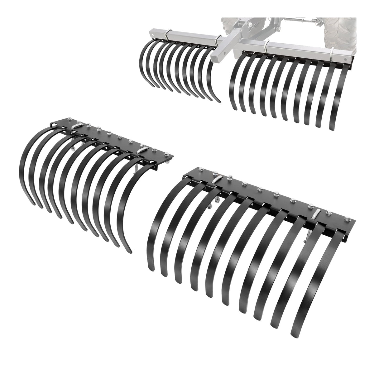 KOJEM ATV/UTV Landscape Rake Implement for Removal of Rock, Grass Clum ...