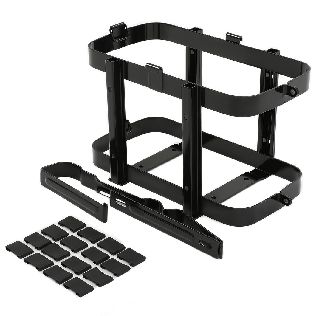 KOJEM Gas Can Holder for 5 Gallon Steel Jerry , Can Fuel Tank Petrol Diesel Storage Can Holder, Black Electrophoresis - Securely Transport Your Fuel with Ease