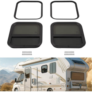 Kojem 2PCS 17.5" H x 15.5" W Vertical Slider RV Window W/ Trim Ring for Camper Trailer