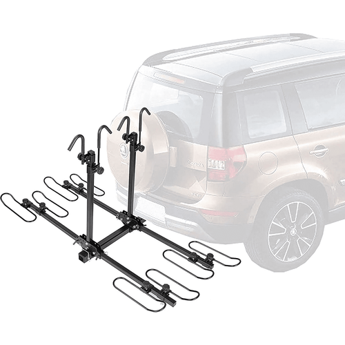 Kojem Foldable 4 Bike Carrier Rack 2 inch Hitch Receiver 200 lbs Bike Mount  for Cars Trucks SUV and Minivans