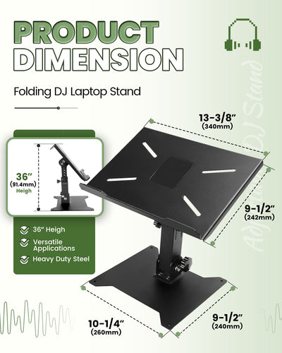 KOJEM Adjustable Musical DJ Stand Rack for DJ Booth for Music Studio Booth Pro Audio Recording Cabinet,Stage Equipment DJ Gear Table