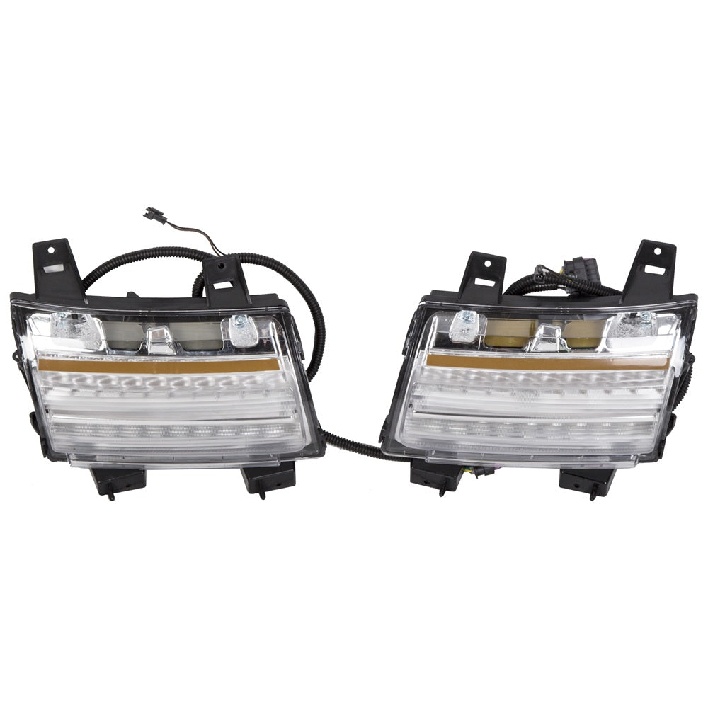 YIKATOO® Clear LED Fender Daytime Running Turn Signal Lights For 2018-2020 Jeep Wrangler JL -junior