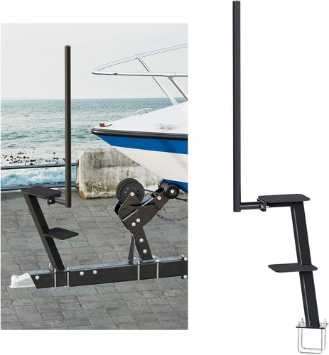 Kojem Trailer Step Universal Fit for Boat Trailer Black Steel 2 Steps