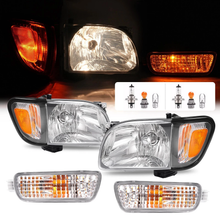 Load image into Gallery viewer, Pair Headlights + Corner Lights+Turn Signal w/Bulbs For Toyota Tacoma 2001-2004