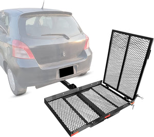 Kojem Car Hitch Cargo Carrier Scooter and Wheelchair Carrier with Folding Ramp Steel 500 lbs Weight Capacity