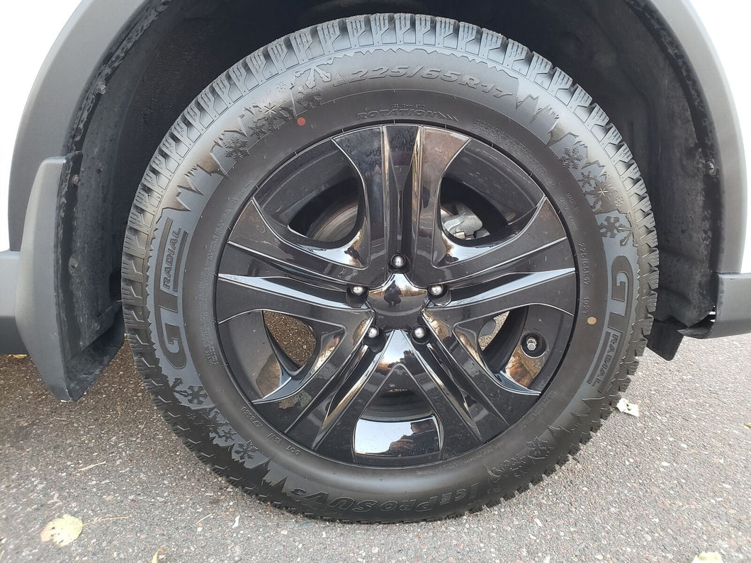 Kojem Set of 4 Glossy Black Full Rim Wheel Skin Covers for 2013-2018 Toyota Rav4 - 17 Hub Caps